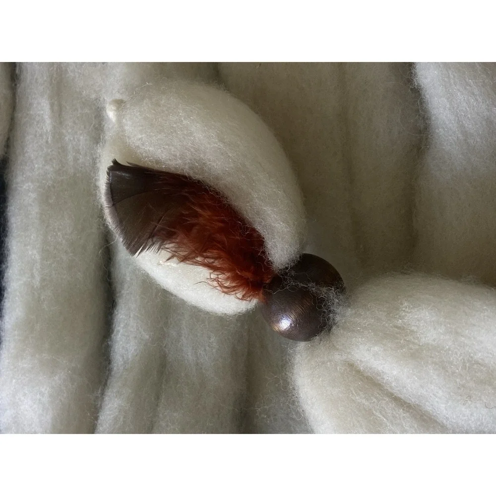 Vintage handmade Native American Dream Catcher‎ Authentic Fur Hide Feathers